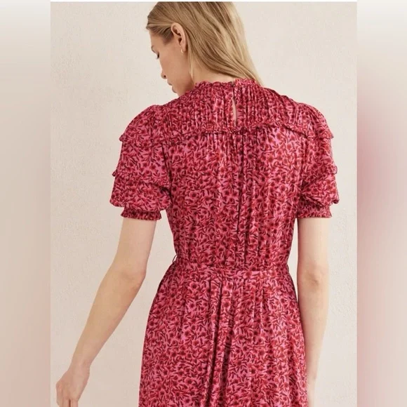 Boden Bright Pink Yoke Detail Jersey Knit Dress Sz 20 (US) - Picture 2 of 5